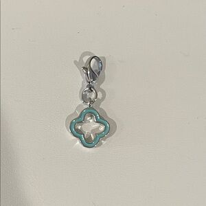 Origami Owl Silver and Teal Clover Charm